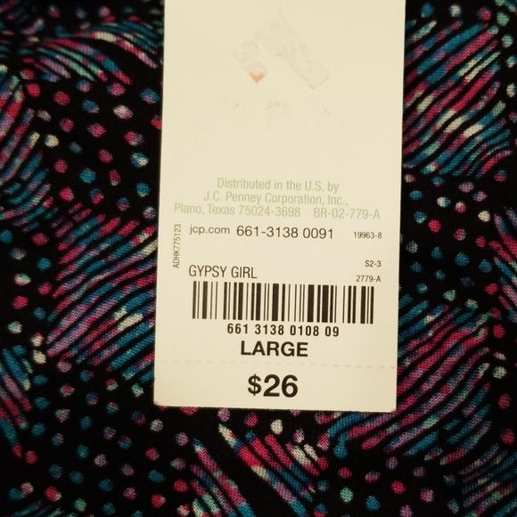 Decree Black, Pink and Teal Print Shorts in Size L - Picture 3 of 8